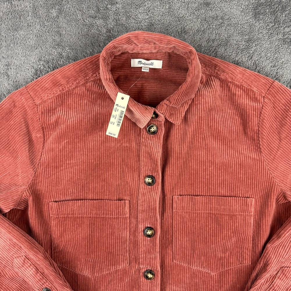 Madewell Corduroy Shirt Jacket Women XXS‎ Pink Button Up Long Sleeve Sunday